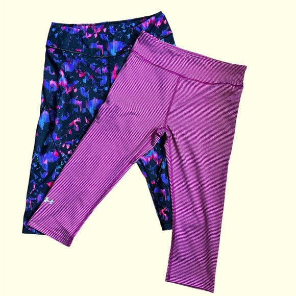 Zella Under Armour | Bundle of 2 Cropped Athletic Leggings size Medium - Picture 1 of 10